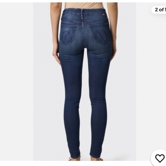 Mother, high waisted, looker ankle fray, Dark Blue Women's Jeans size 27 - Picture 11 of 11